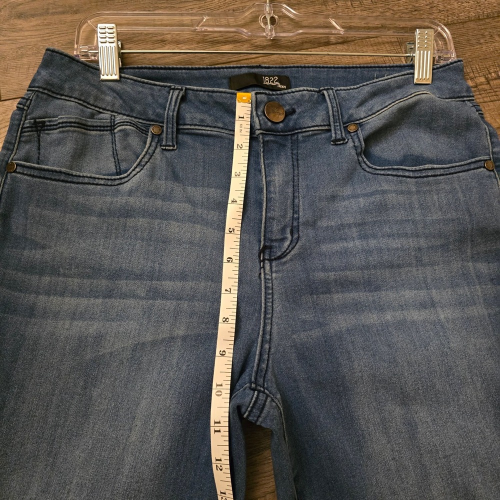 1822 Denim Womens High Rise Skinny Jeans Medium‎ Wash Blue Stretch Denim - Picture 5 of 7